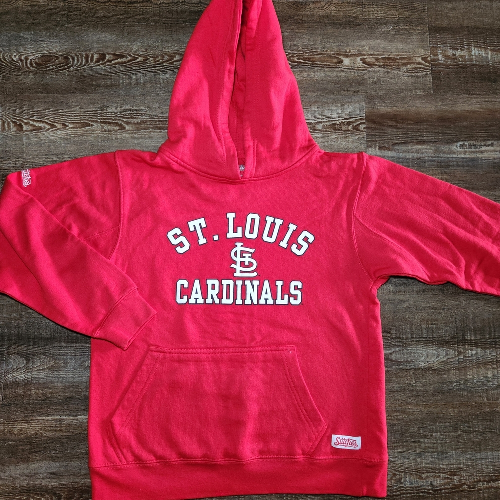 Stitches Red St. Louis Cardinals Hoodie Youth Large New Without Tags